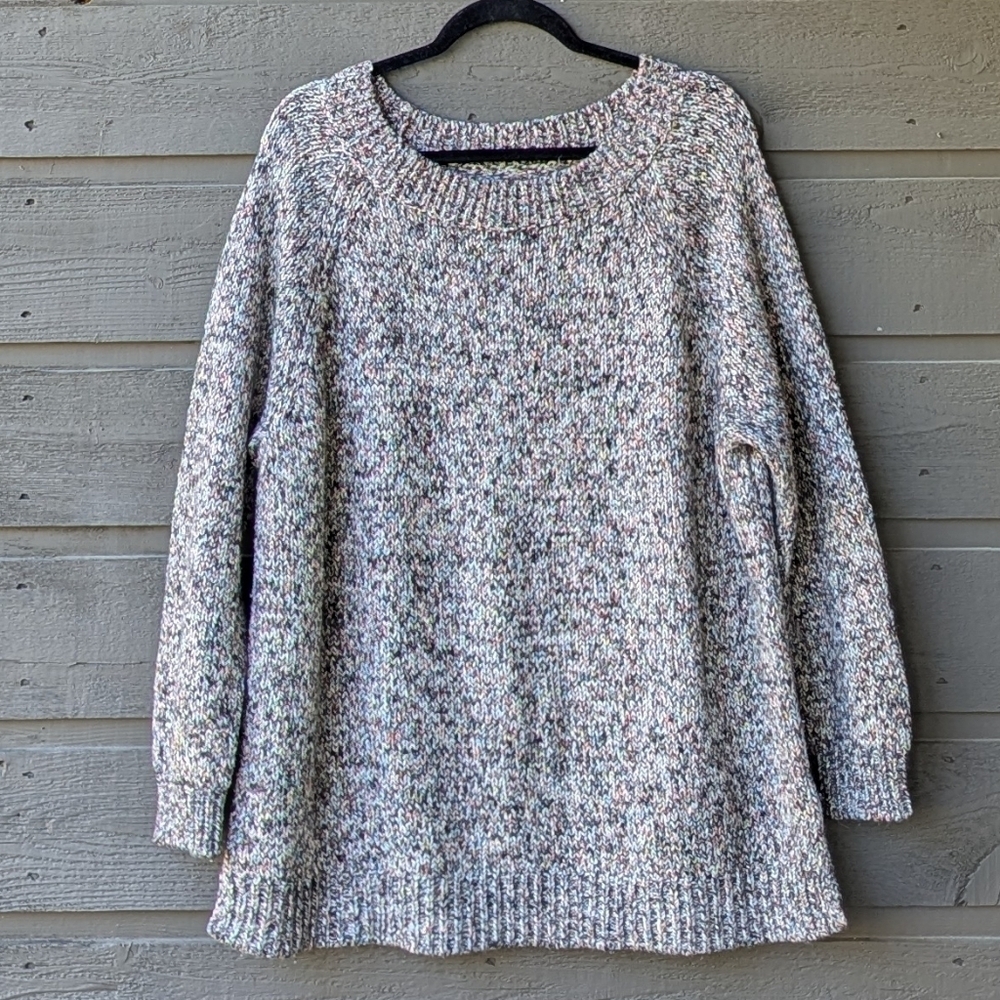 CHAPS Wide Neck Multicolor Chunky Knit Sweater Size 1X